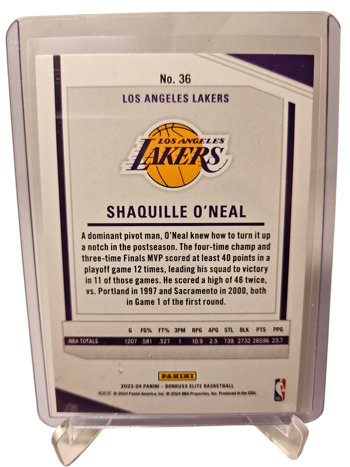 2023-24 Panini Donruss Elite #36 Shaquille O'Neal International Red 09/88