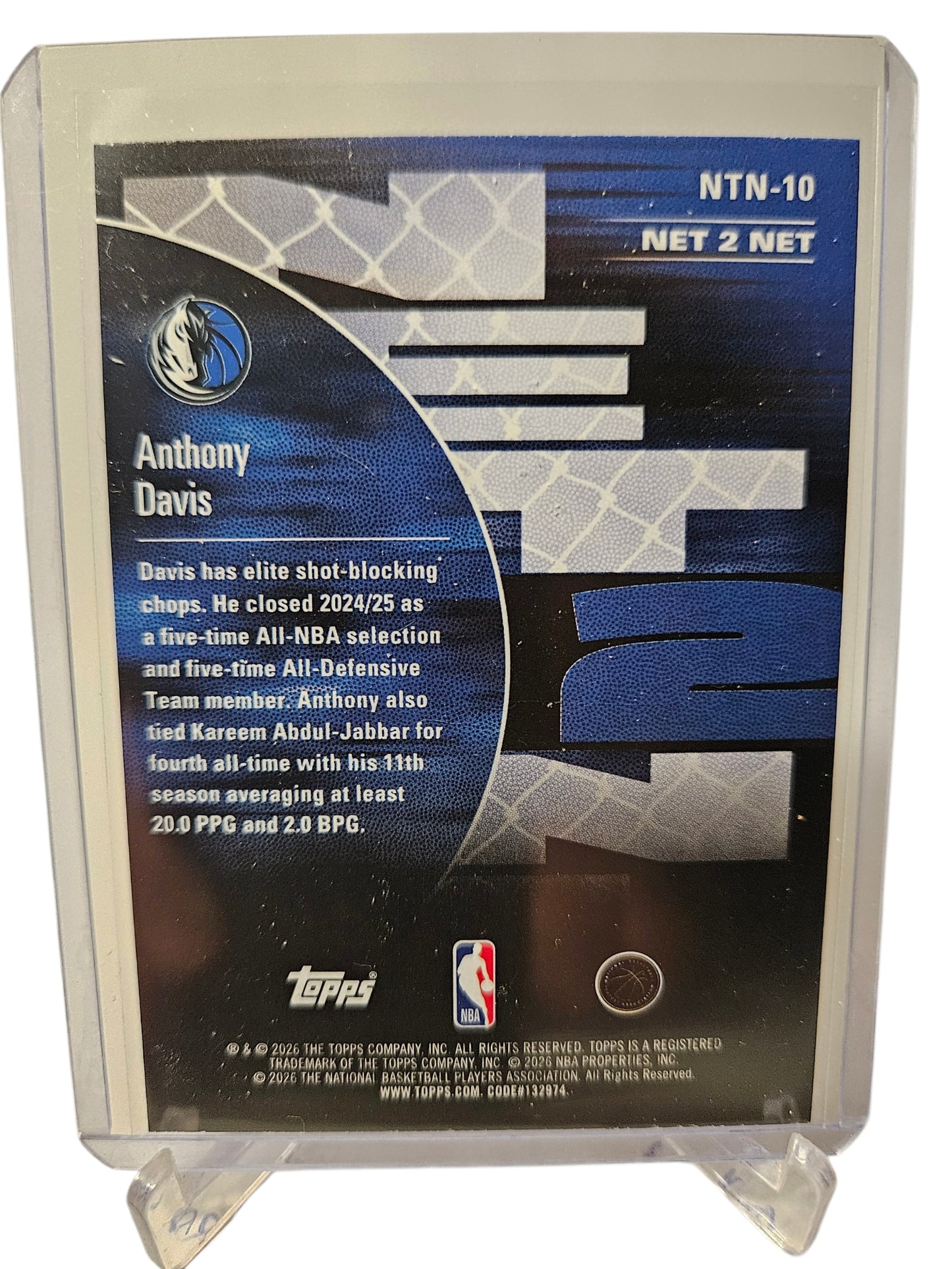 2026 Topps Hoops #NTN-10 Anthony Davis Net 2 Net