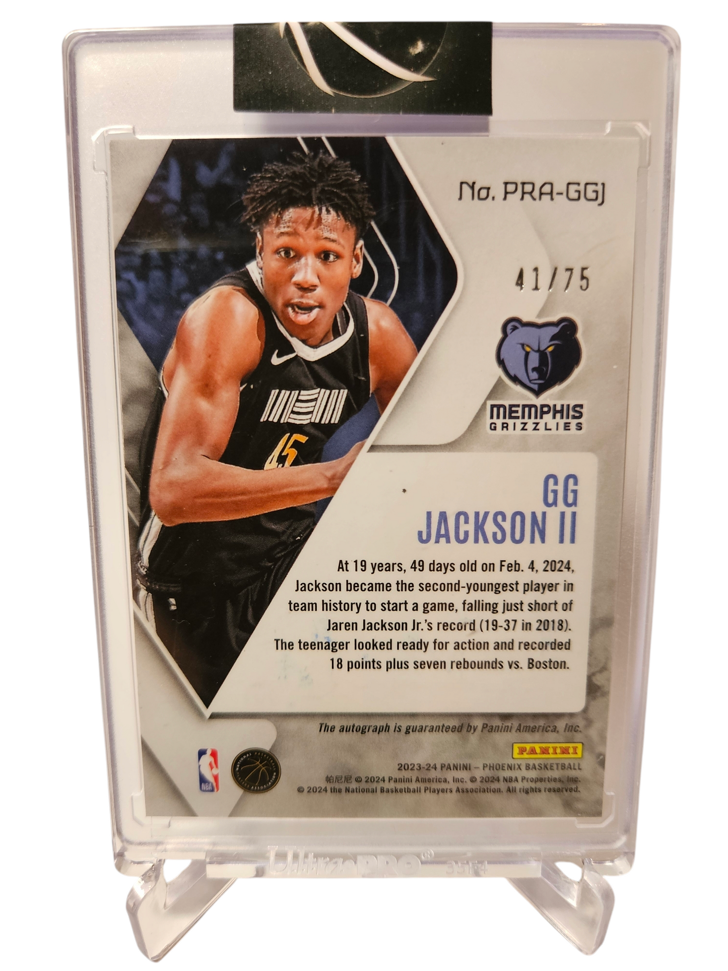 2023-24 Panini Phoenix #PRA-GGA Gg Jackson II Autograph 41/75