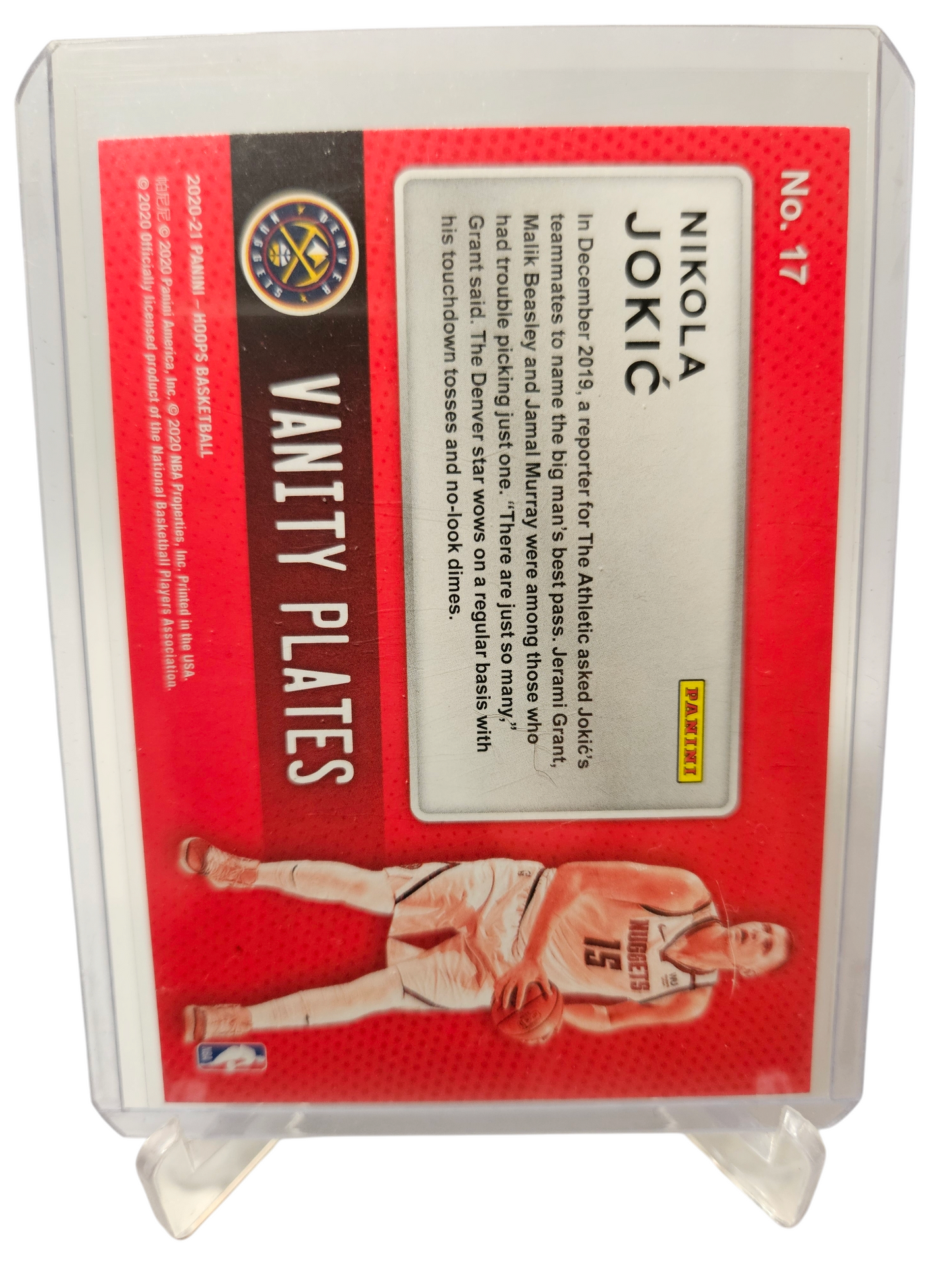 2020-21 Panini Hoops #17 Nikola Jokic Vanity Plates