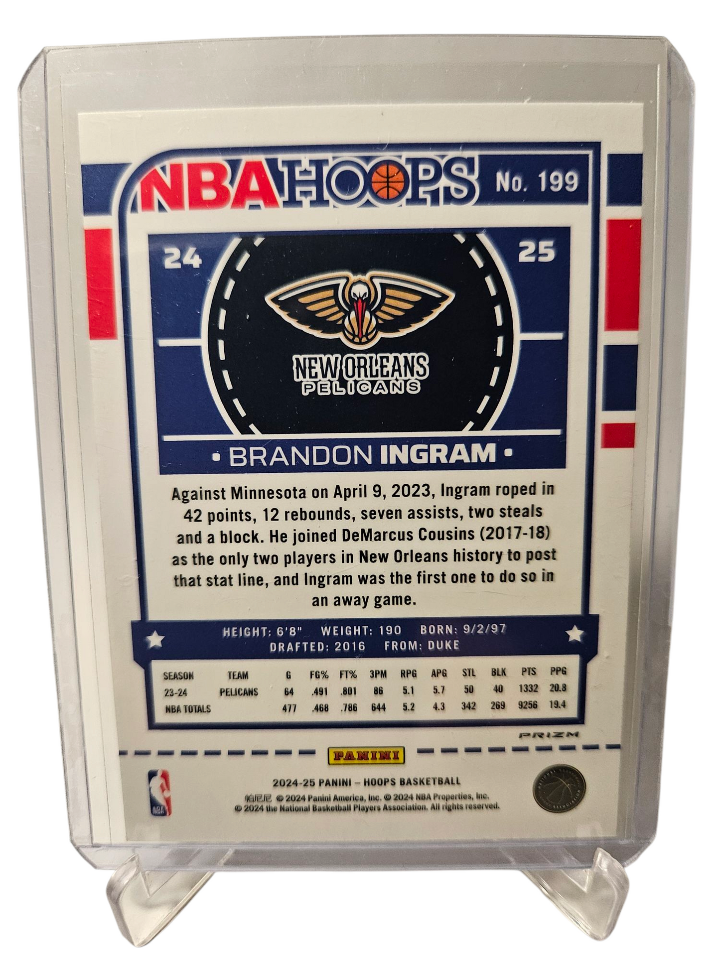 2024-25 Panini Hoops #199 Brandon Ingram Silver Holo