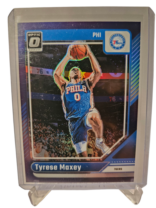 2024-25 Panini Donruss Optic #135 Tyrese Maxey Purple Holo Prizm