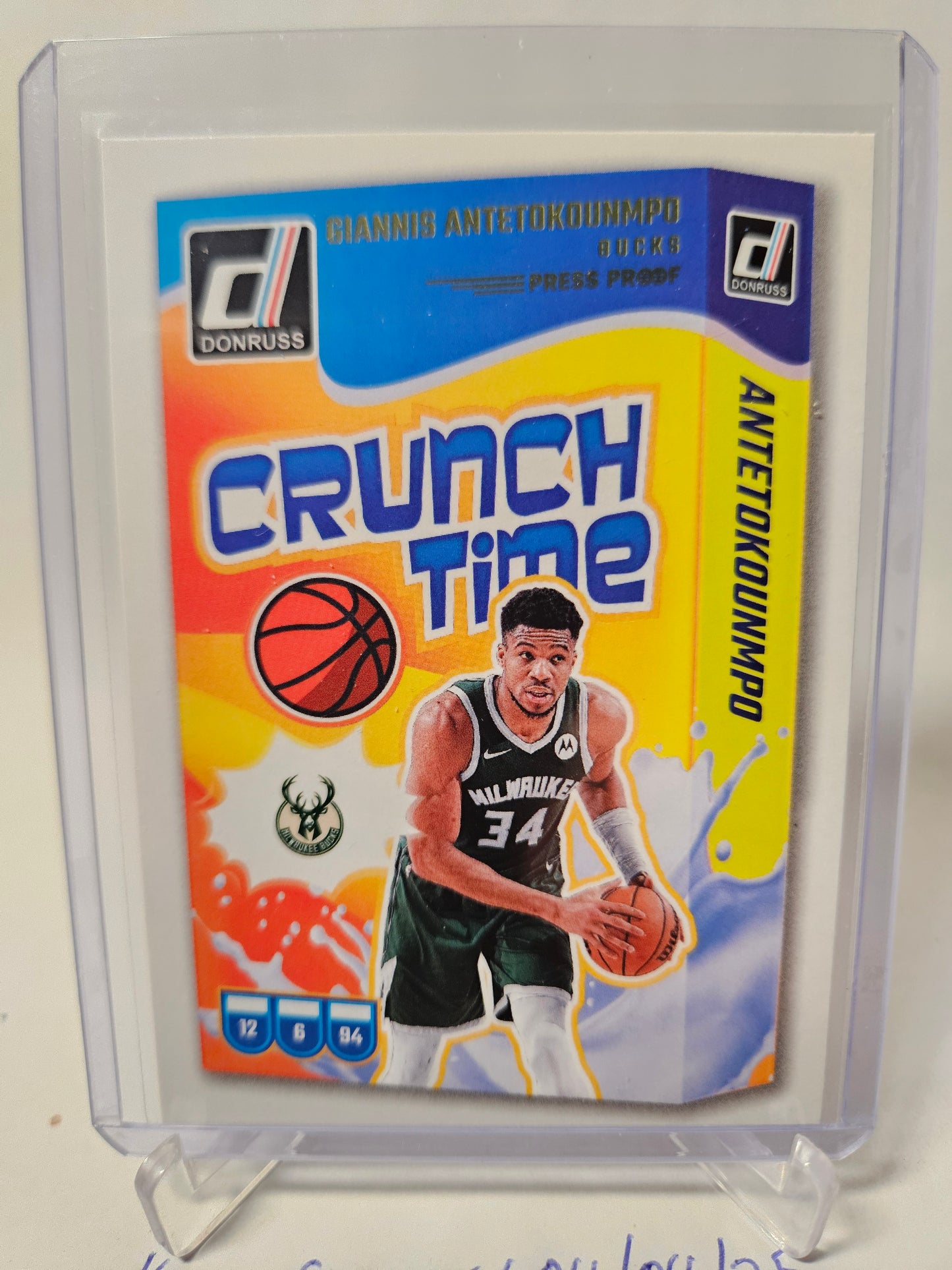 2024-25 Panini Donruss #12 Giannis Antetokounmpo Crunch Time Gold Press Proof