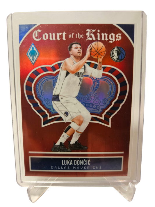 2023-24 Panini Phoenix #19 Luka Doncic Court Of The Kings Red 071/125