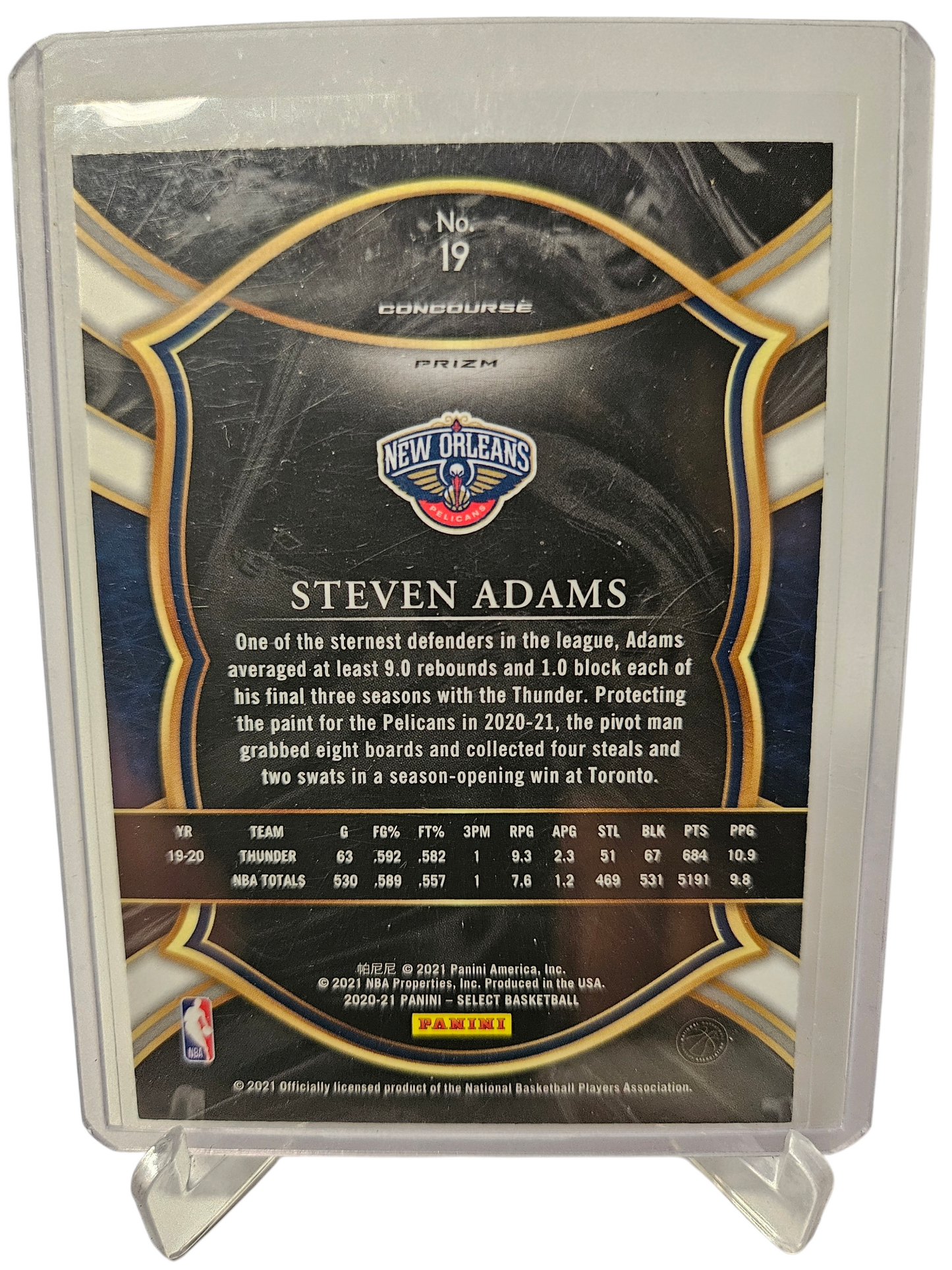 2020-21 Panini Select #19 Steven Adams Orange Flash Prizm