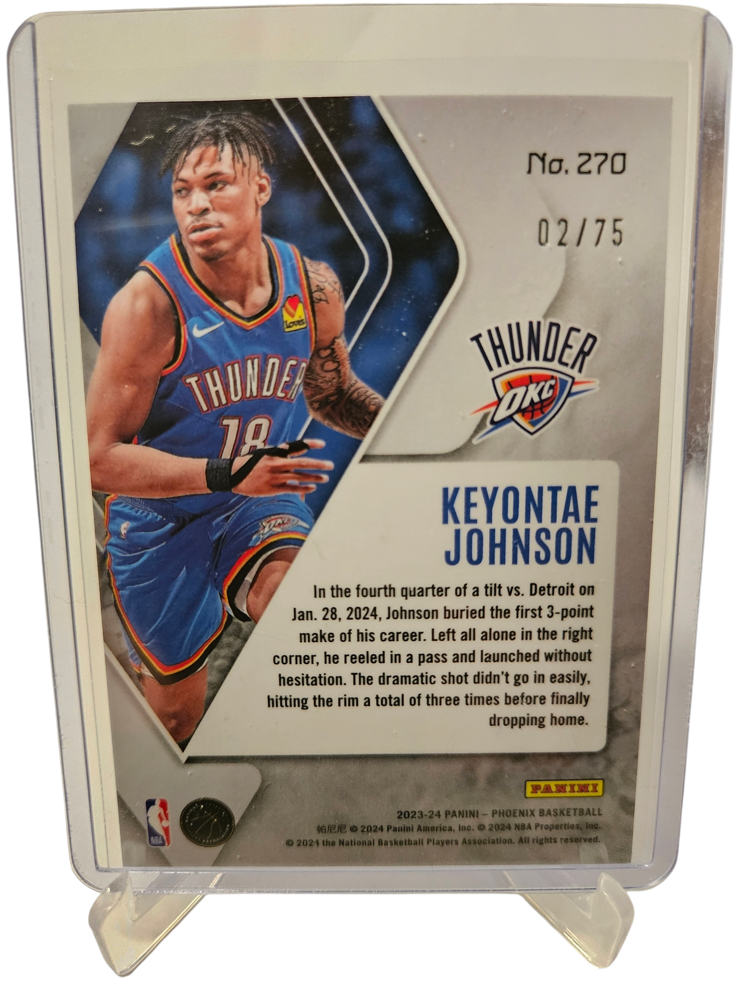 2023-24 Panini Phoenix #270 Keyonte Johnson Rookie Card Scope 02/75