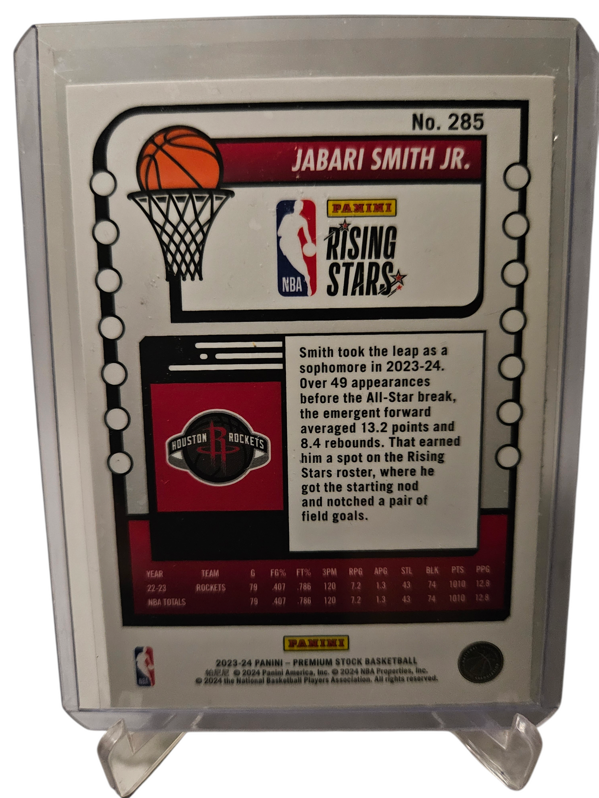 2023-24 Panini Hoops Premium Stock #285 Jabari Smith JR Rising Stars