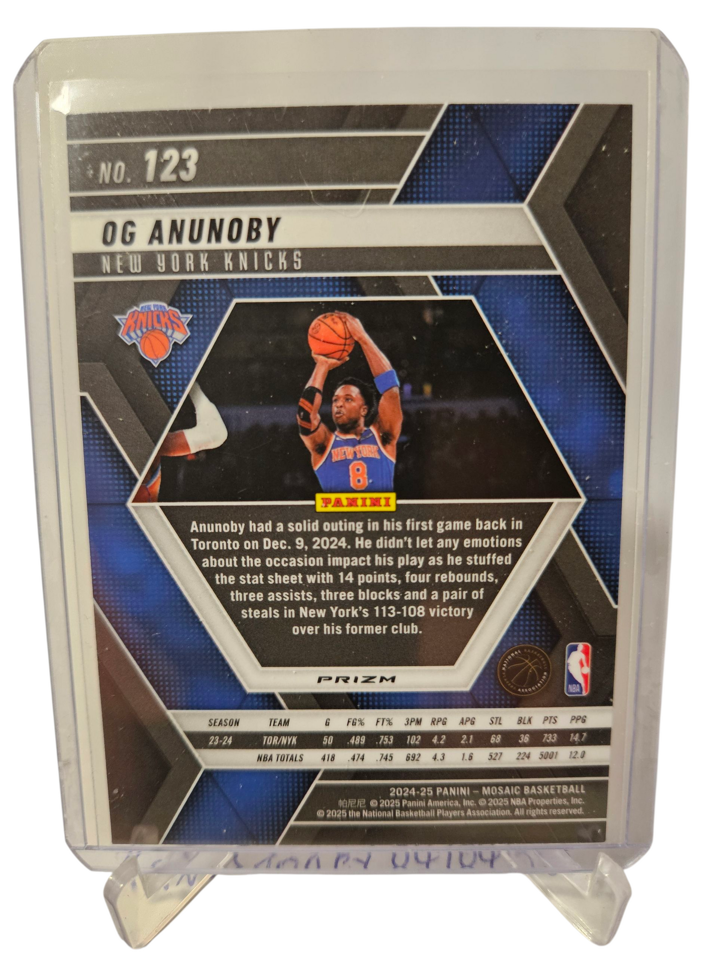 2024-25 Panini Mosaic #123 OG Anunoby Mosaic Prizm