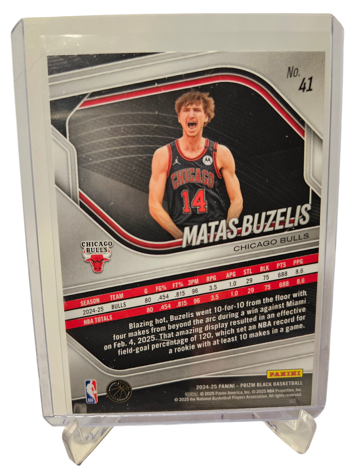 2024-25 Panini Prizm Black #41 Matas Buzelis Rookie Card