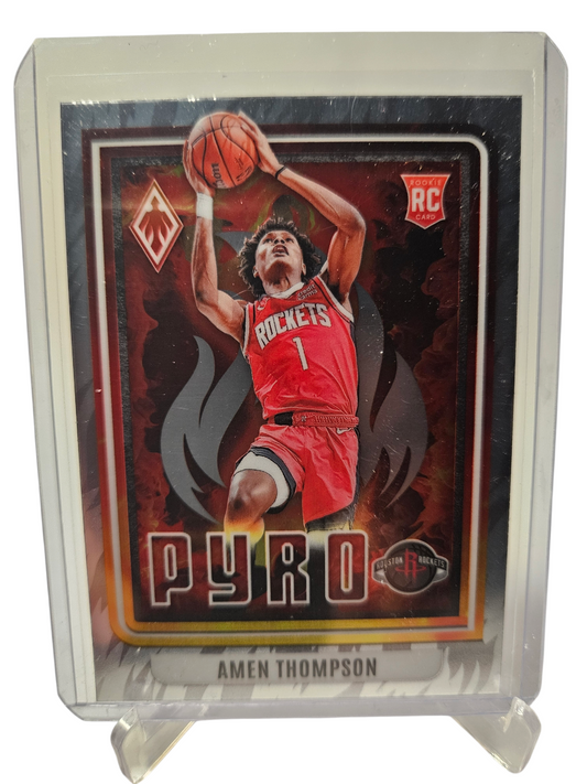 2023-24 Panini Phoenix #21 Amen Thompson Rookie Card Pyro