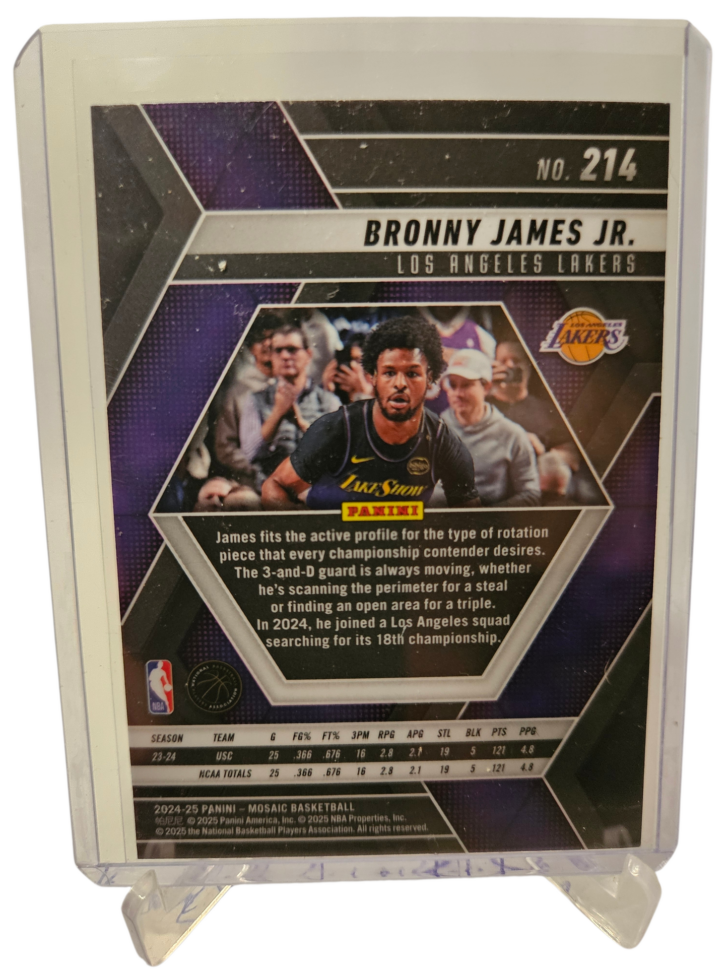 2024-25 Panini Mosaic #214 Bronny James Rookie Card