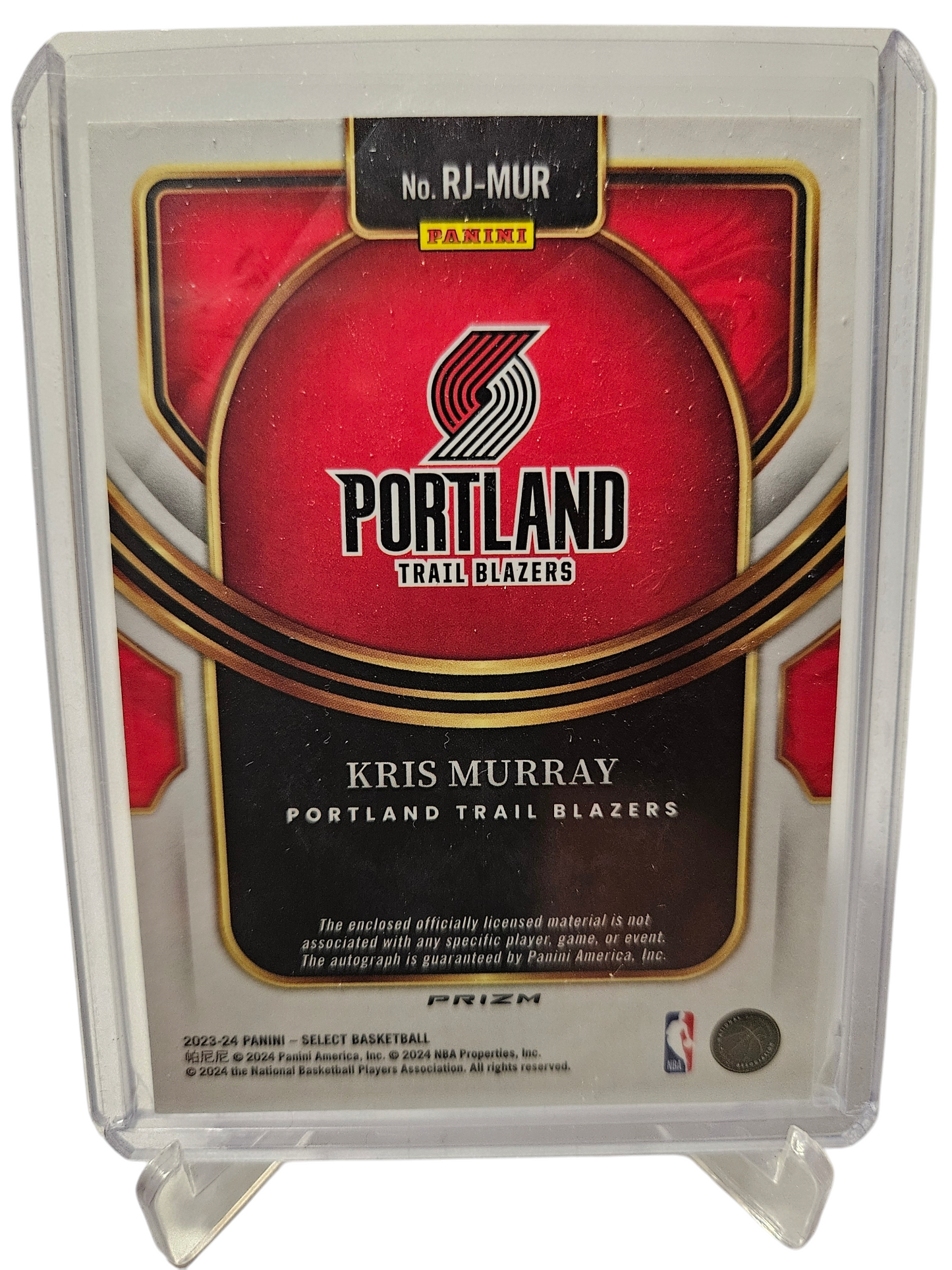 2023-24 Panini Select #RJ-MUR Kris Murray Rookie Card RPA Red Wave Prizm