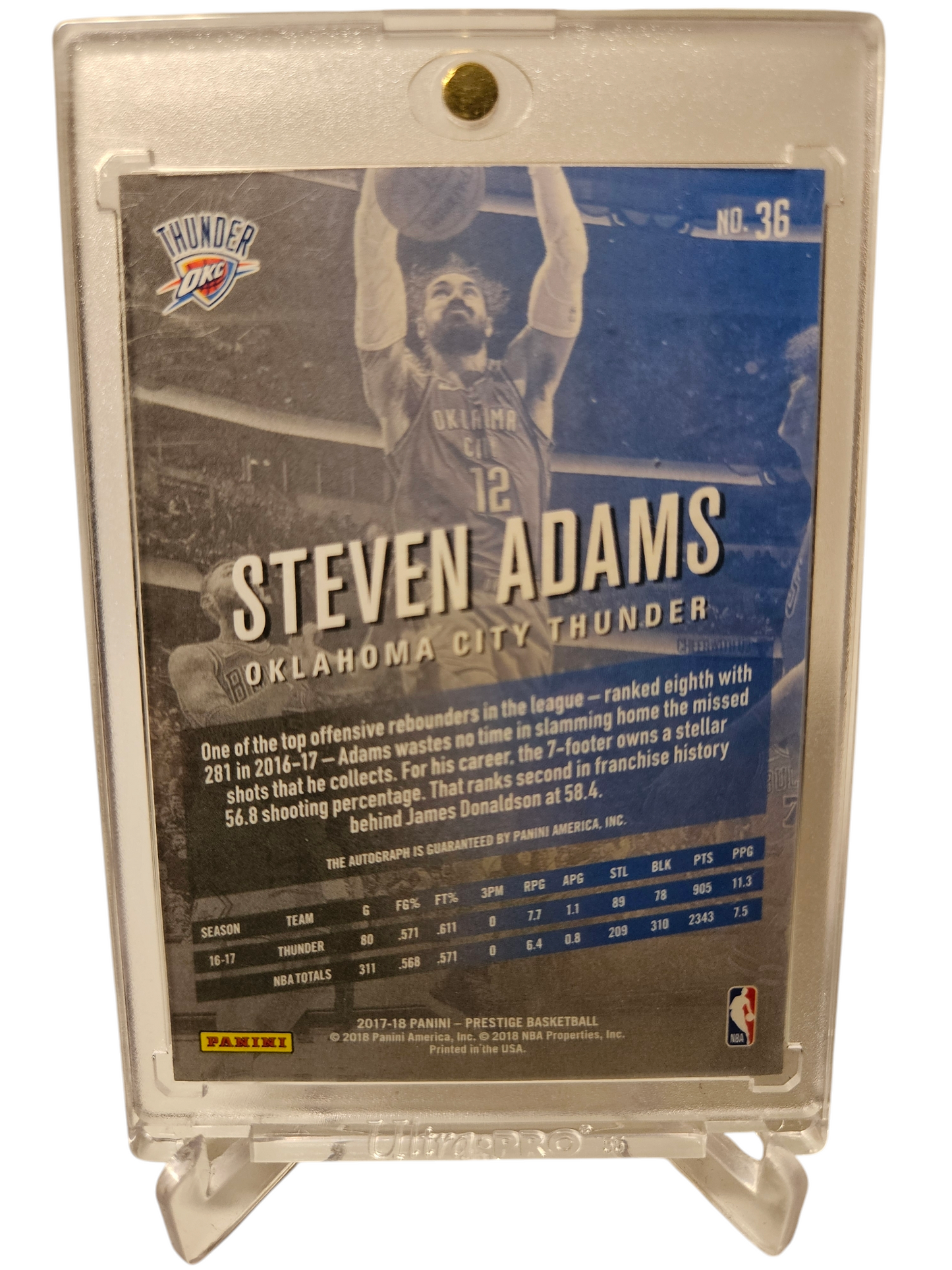 2017-18 Panini Prestige #36 Steven Adams Bonus Shots Autograph