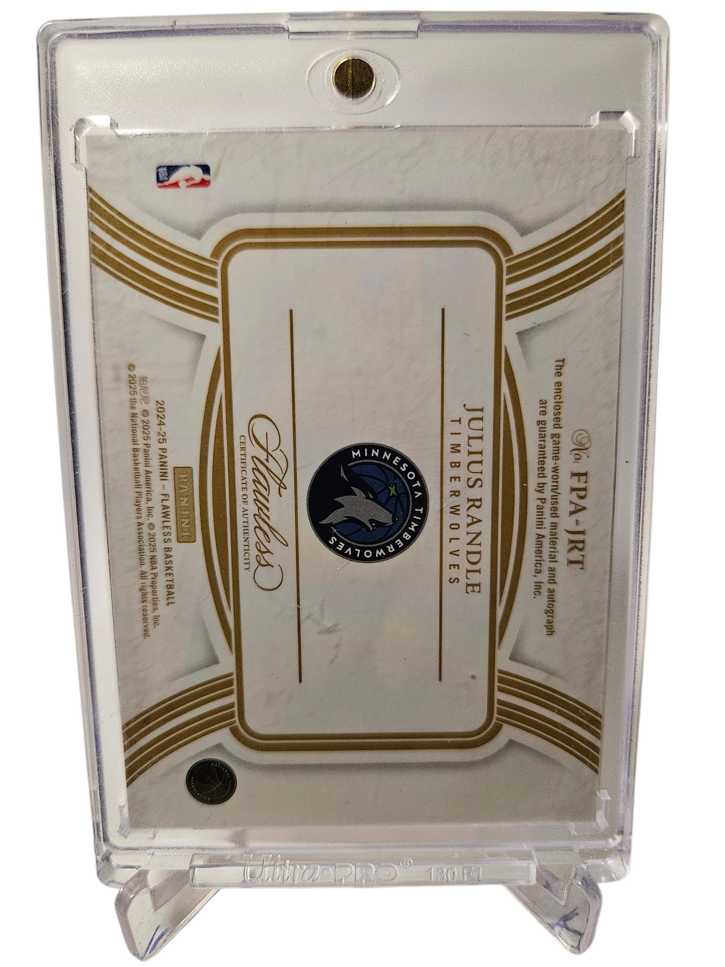 2024-25 Panini Flawless #FPA-JRT Julius Randle Flawless Game Worn Patch On Card Autograph 12/25