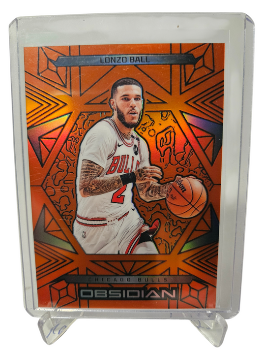 2024-25 Panini Obsidian #115 Lonzo Ball Orange Flood 053/125