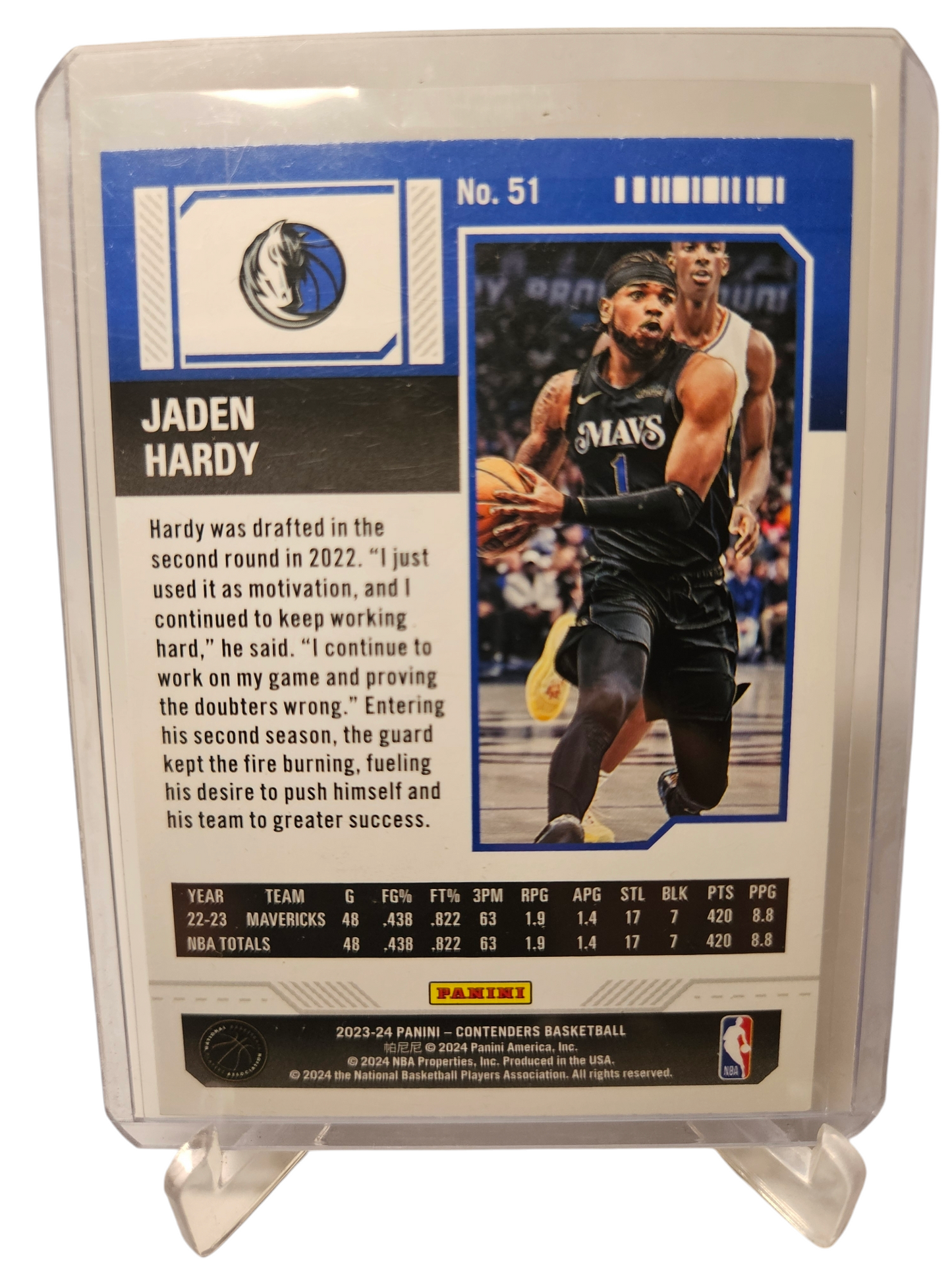 2023-24 Panini Contenders #51 Jaden Hardy Season Ticket