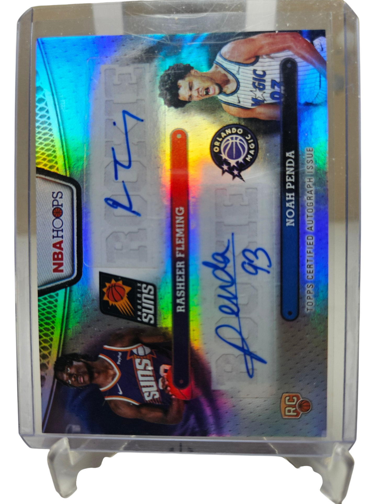 2025-26 Topps Hoops #HRD-RN Rasheer Fleming & Noah Panda Rookie Card Duel Autograph
