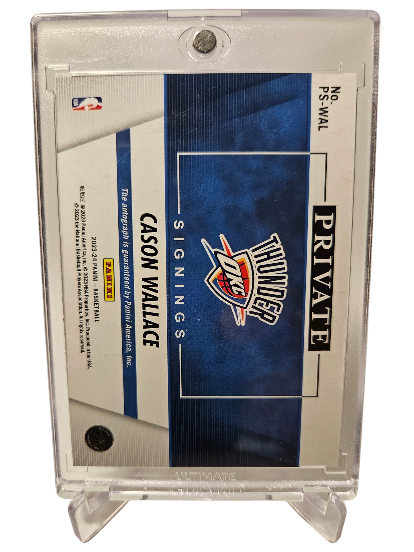 2023-24 Panini #PS-WAL Cason Wallace Rookie Card Private Signings On Card Autograph