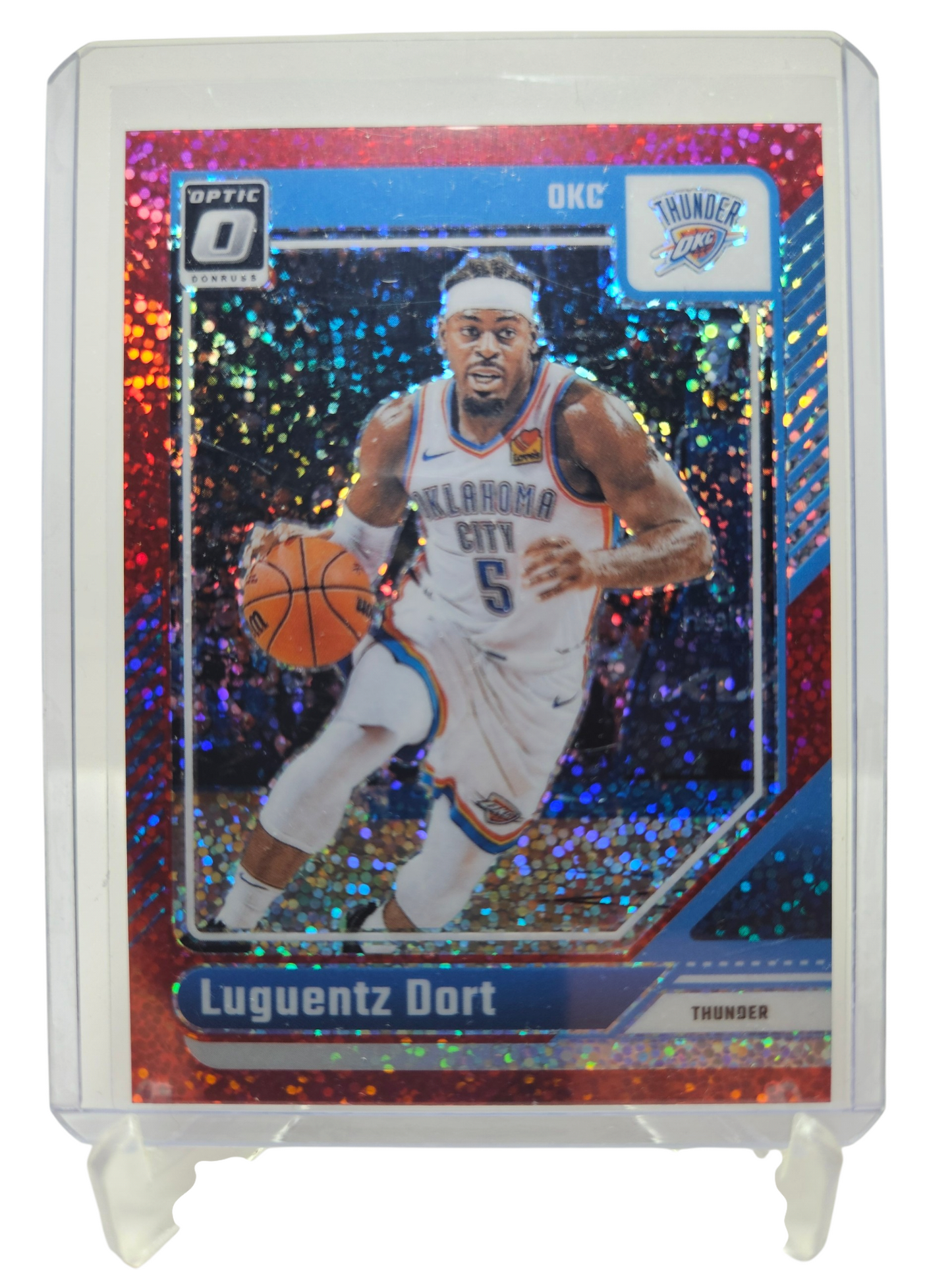 2024-25 Panini Donruss Optic (Sparkle Pack) #130 Luguentz Dort Red Sparkle Prizm