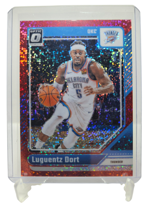 2024-25 Panini Donruss Optic (Sparkle Pack) #130 Luguentz Dort Red Sparkle Prizm