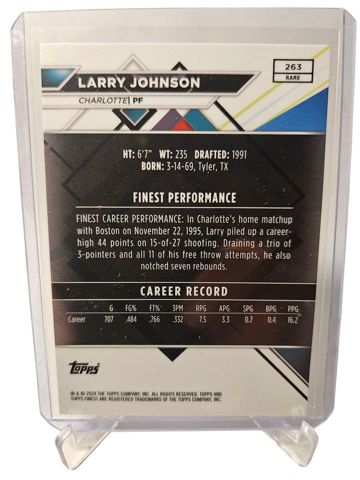 2023-24 Topps Finest #263 Rare Larry Johnson Checker Board