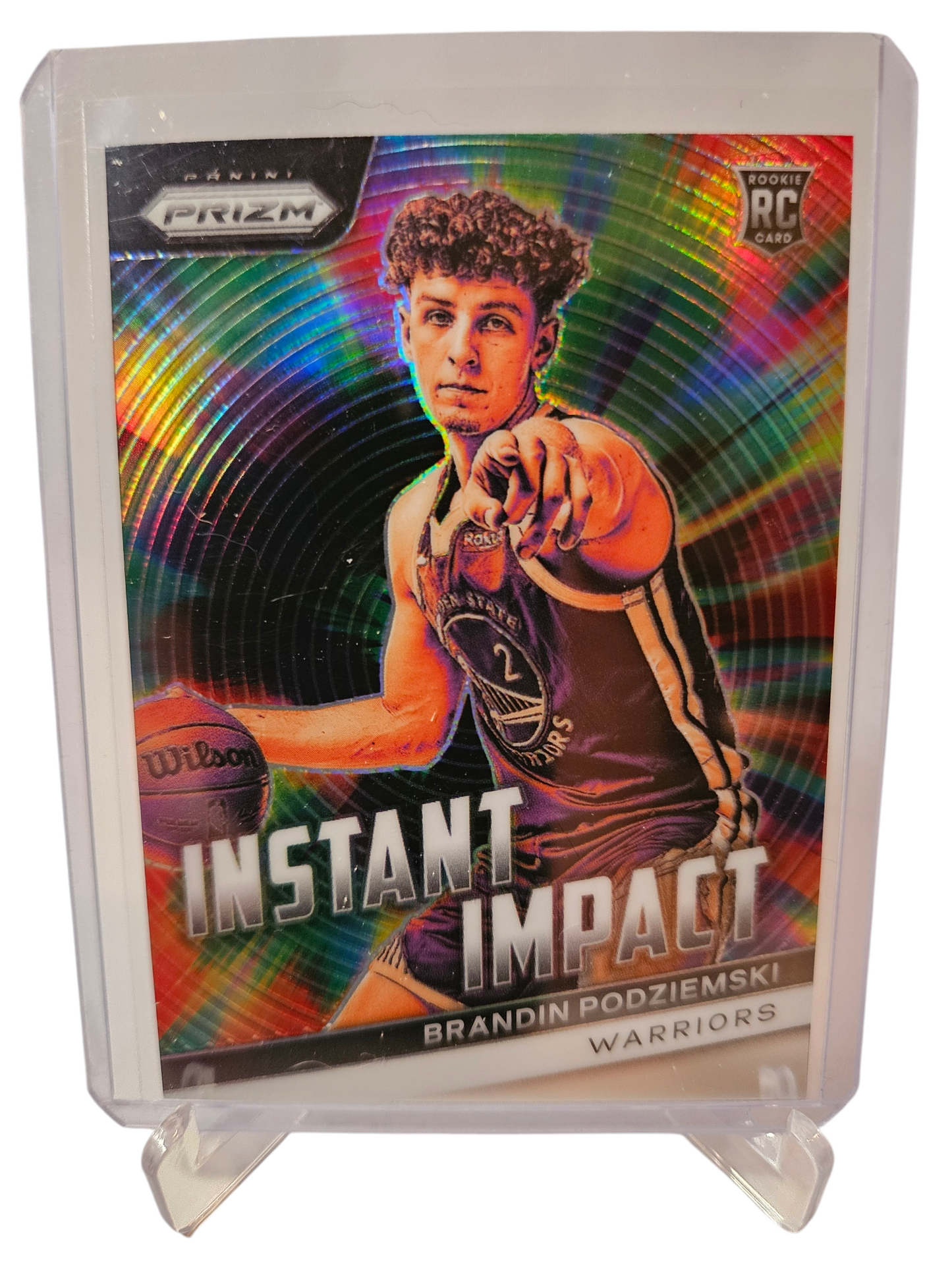 2023-24 Panini Prizm #25 Brandin Podziemski Rookie Card Instant Impact