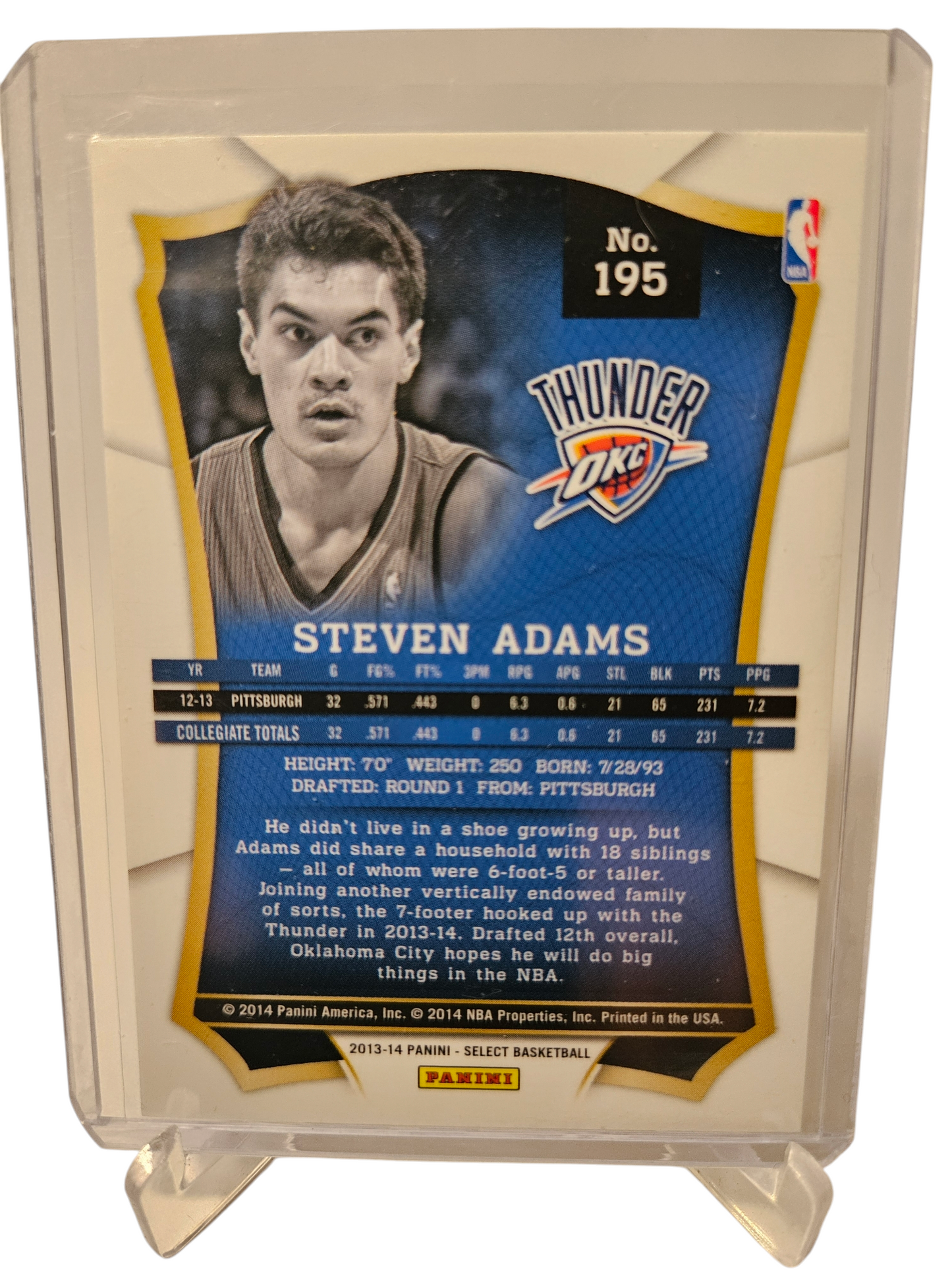 2013-14 Panini Select #195 Steven Adams Rookie Card