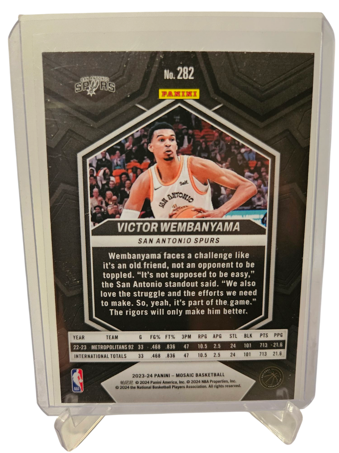 2023-24 Panini Mosaic #282 Victor Wembanyama Rookie Card City Edition