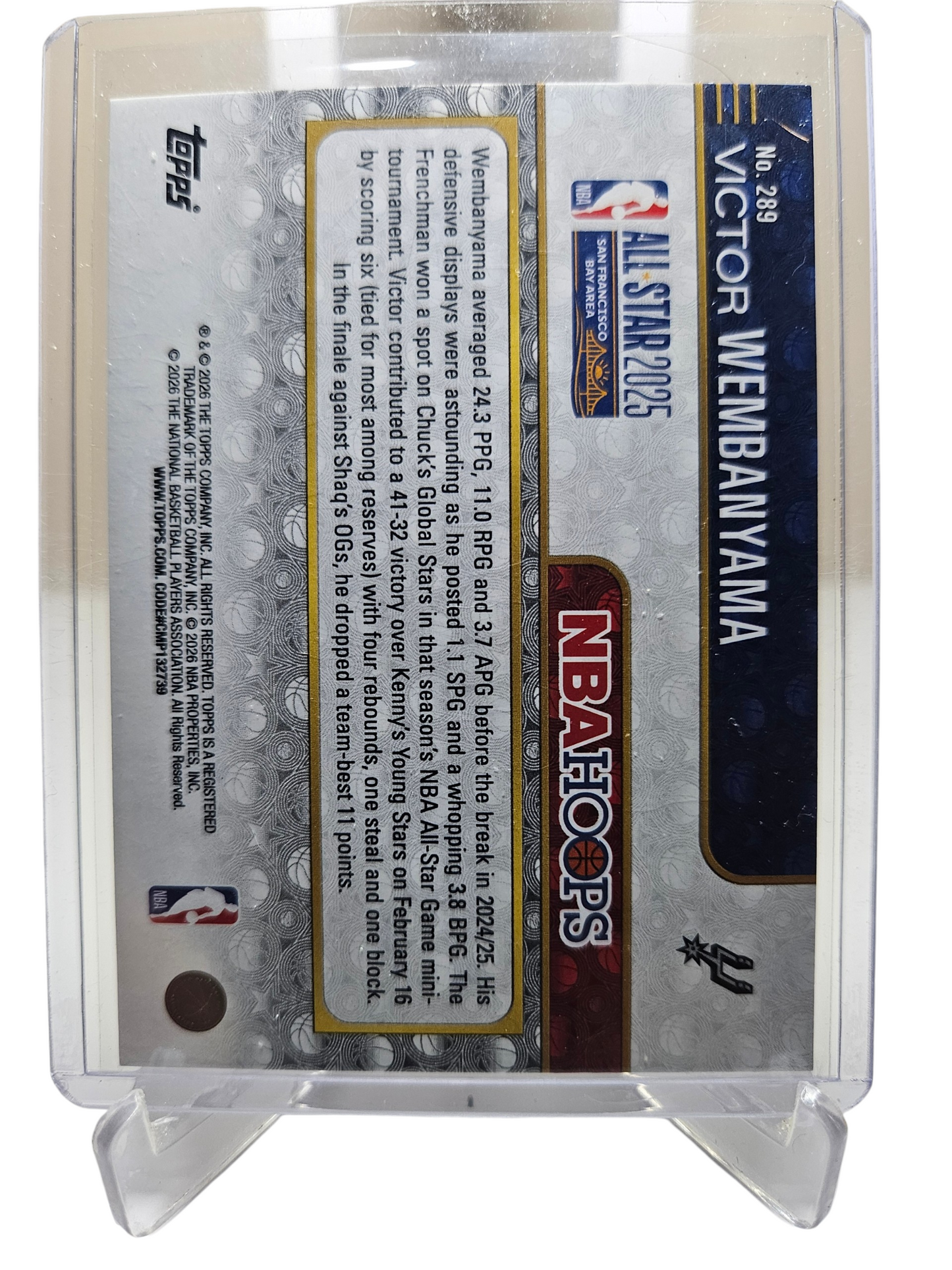 2025-26 Topps Hoops #289 Victor Wembanyama All-Star 2025 Rainbow Foil