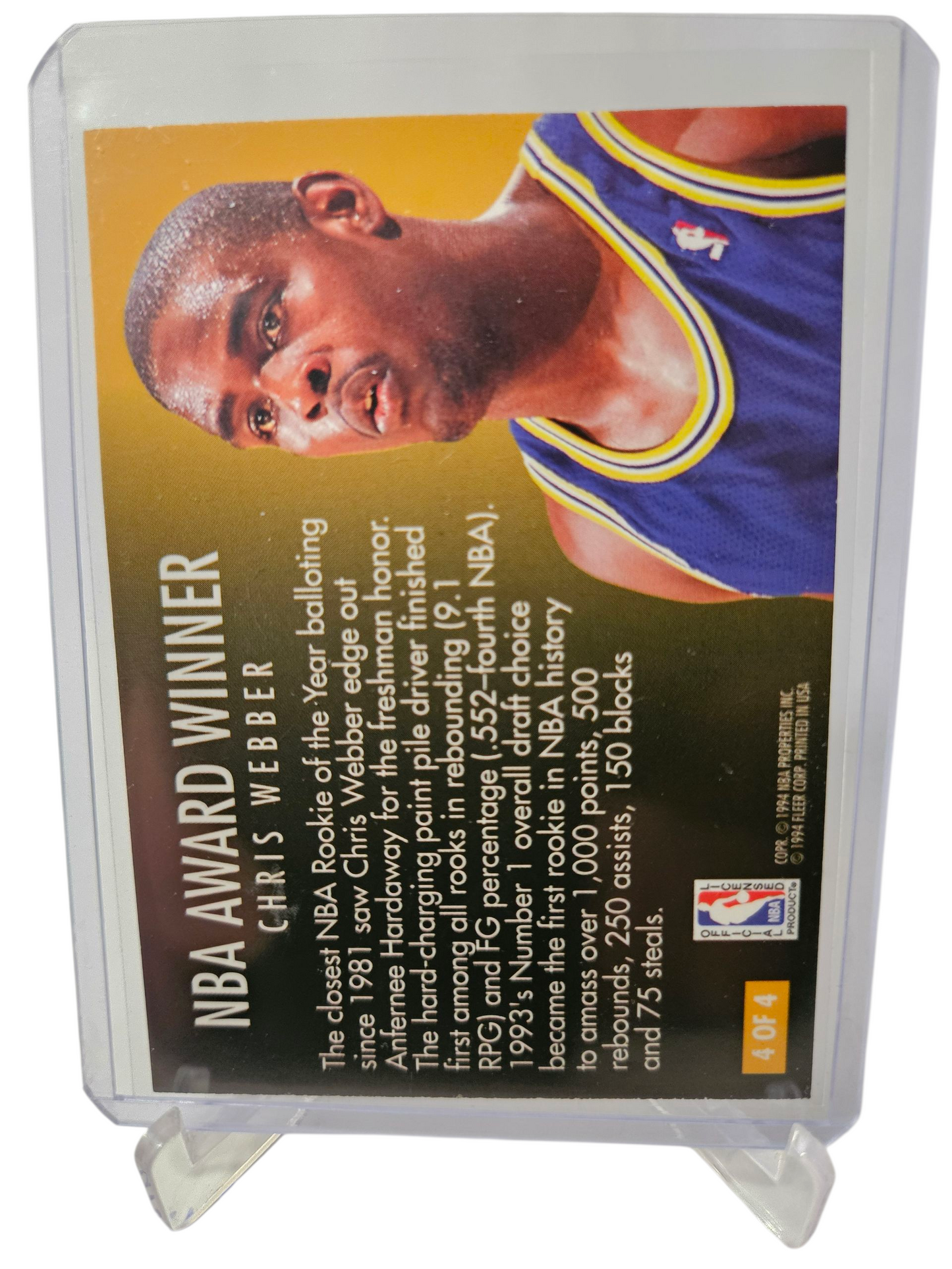 1994-95 Fleer #4 of 4 Chris Webber Rookie of the Year