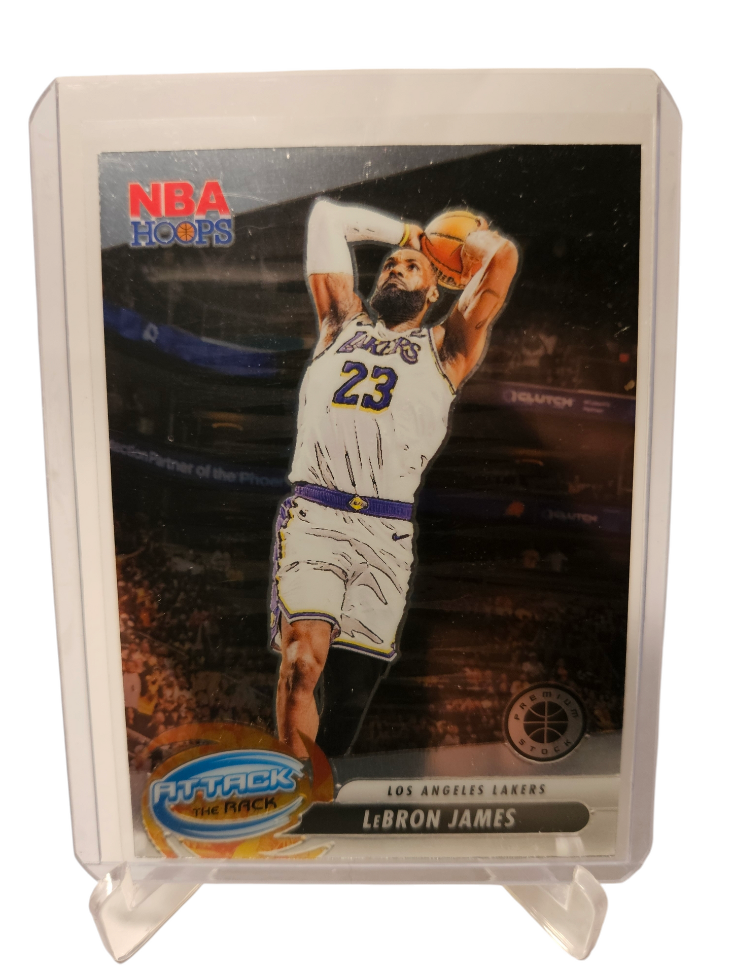 2023-24 Panini Hoops Premium Stock #4 Lebron James Attack The Rack
