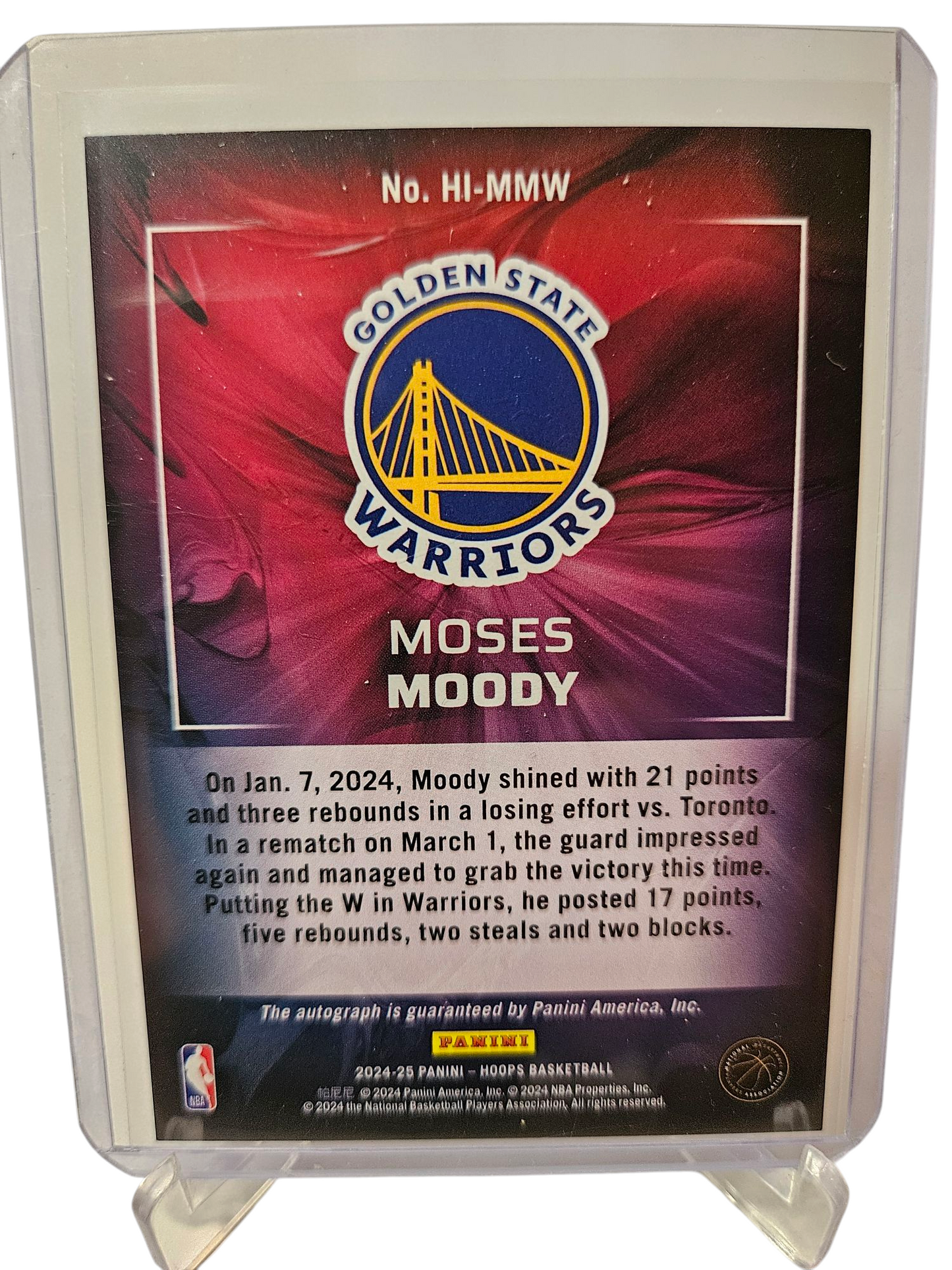 2024-25 Panini Hoops #HI-MMW Moses Moody Hoops Ink