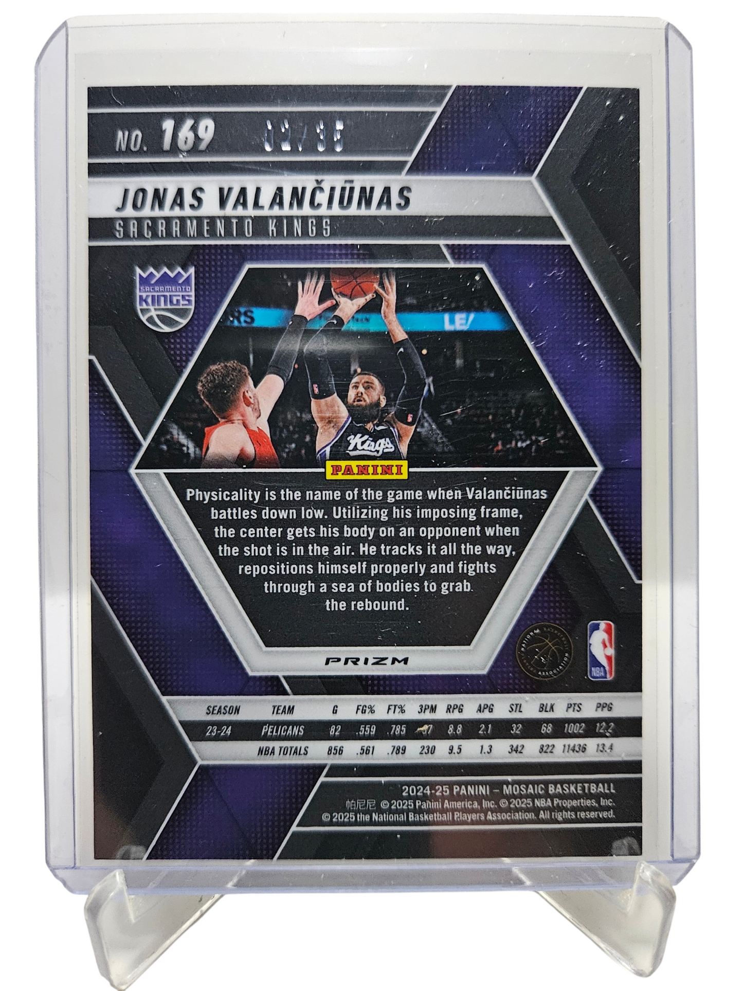 2024-25 Panini Mosaic #169 Jonas Valanciunas Blue Mosaic Scope Prizm 02/35