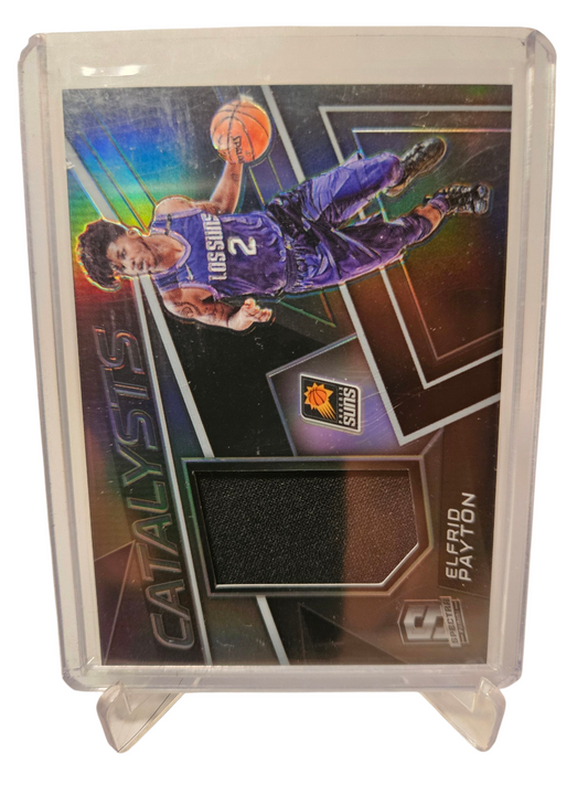 2017-18 Panini Spectra #CAT-40 Elfred Payton Catalyts Silver Prizm Game Worn Patch 065/199
