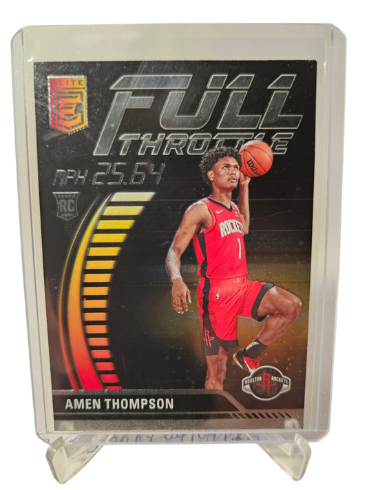 2023-24 Donruss Elite #1 Amen Thompson Rookie Card Full Throttle