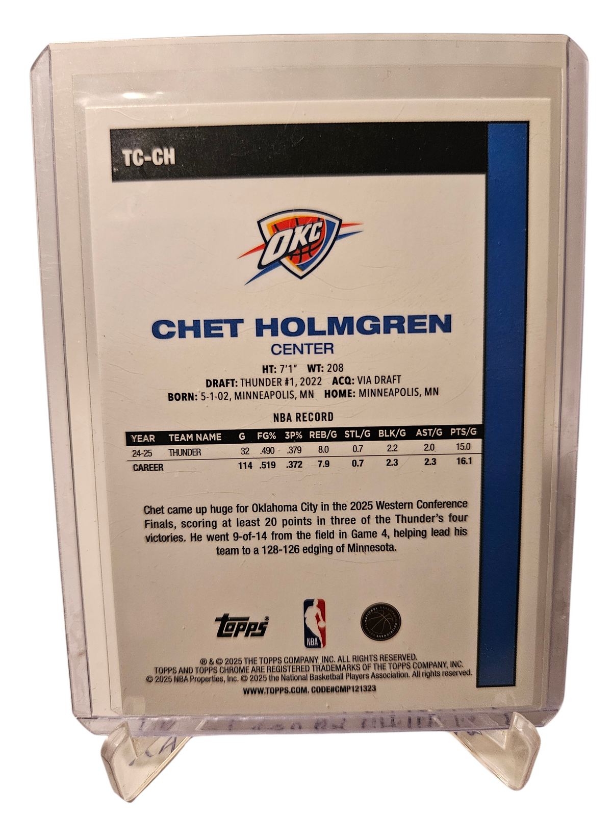 2025 Topps Chrome #TC-CH Chet Holmgren 45th Anniversary