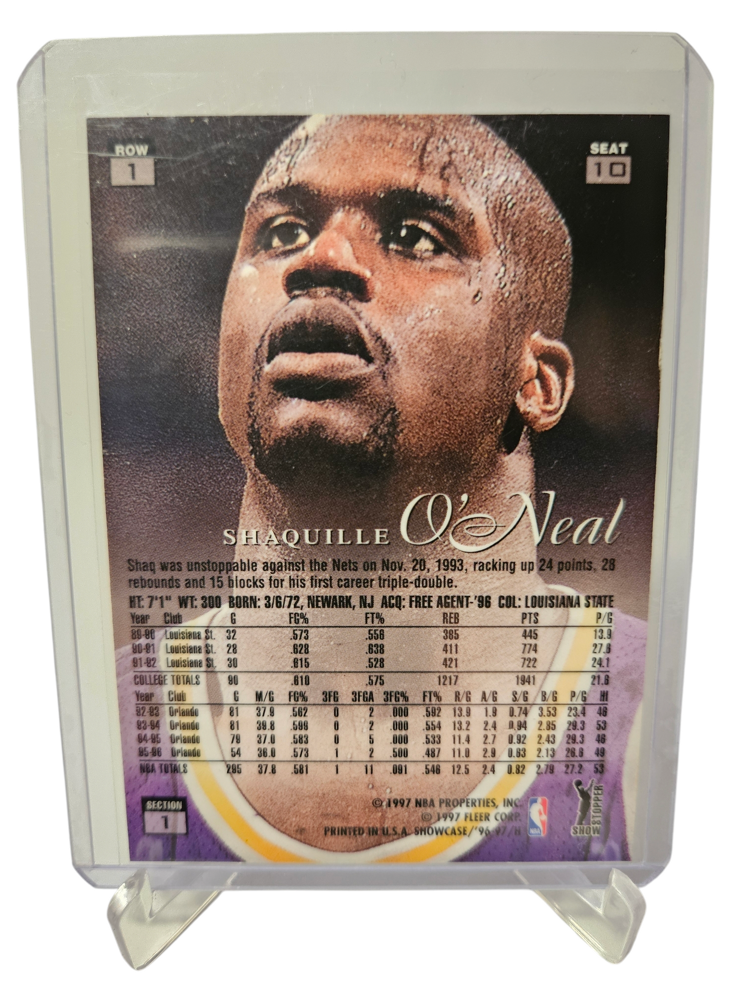 1996-97 Flair #1 10 1Shaquille O'Neal Flair Showcase