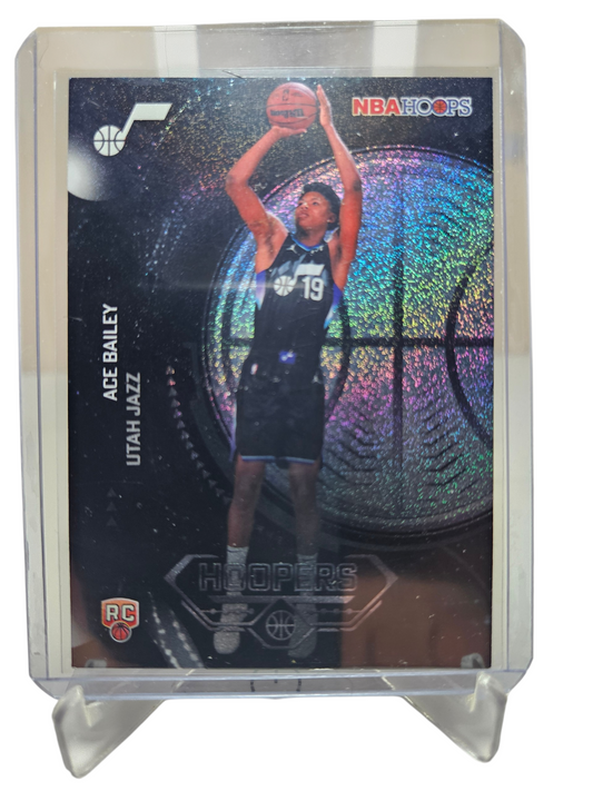 2025-26 Topps Hoops #H-19 Ace Bailey Rookie Card Hoopers Pixel Burst