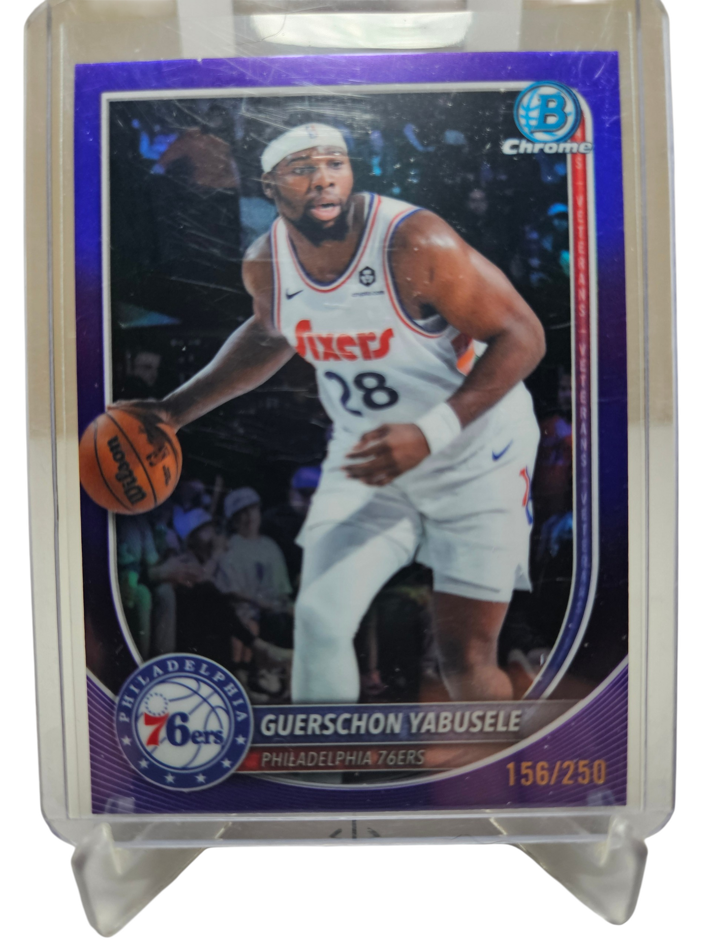 2025-26 Topps Bowman #155 Guerschon Yabusele Purple Refractor 156/250