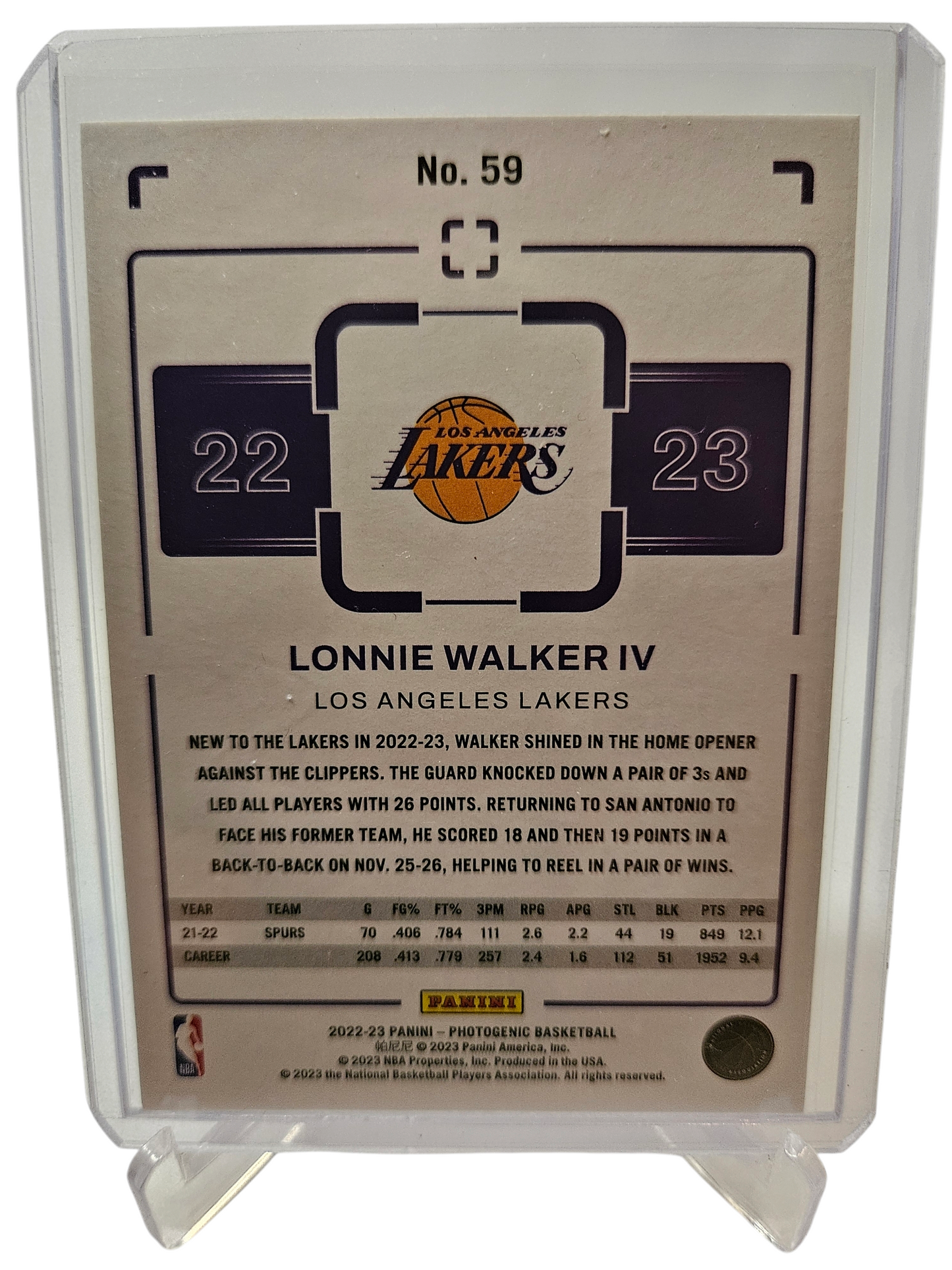 2022-23 Panini Photogenic #59 Lonnie Walker IV