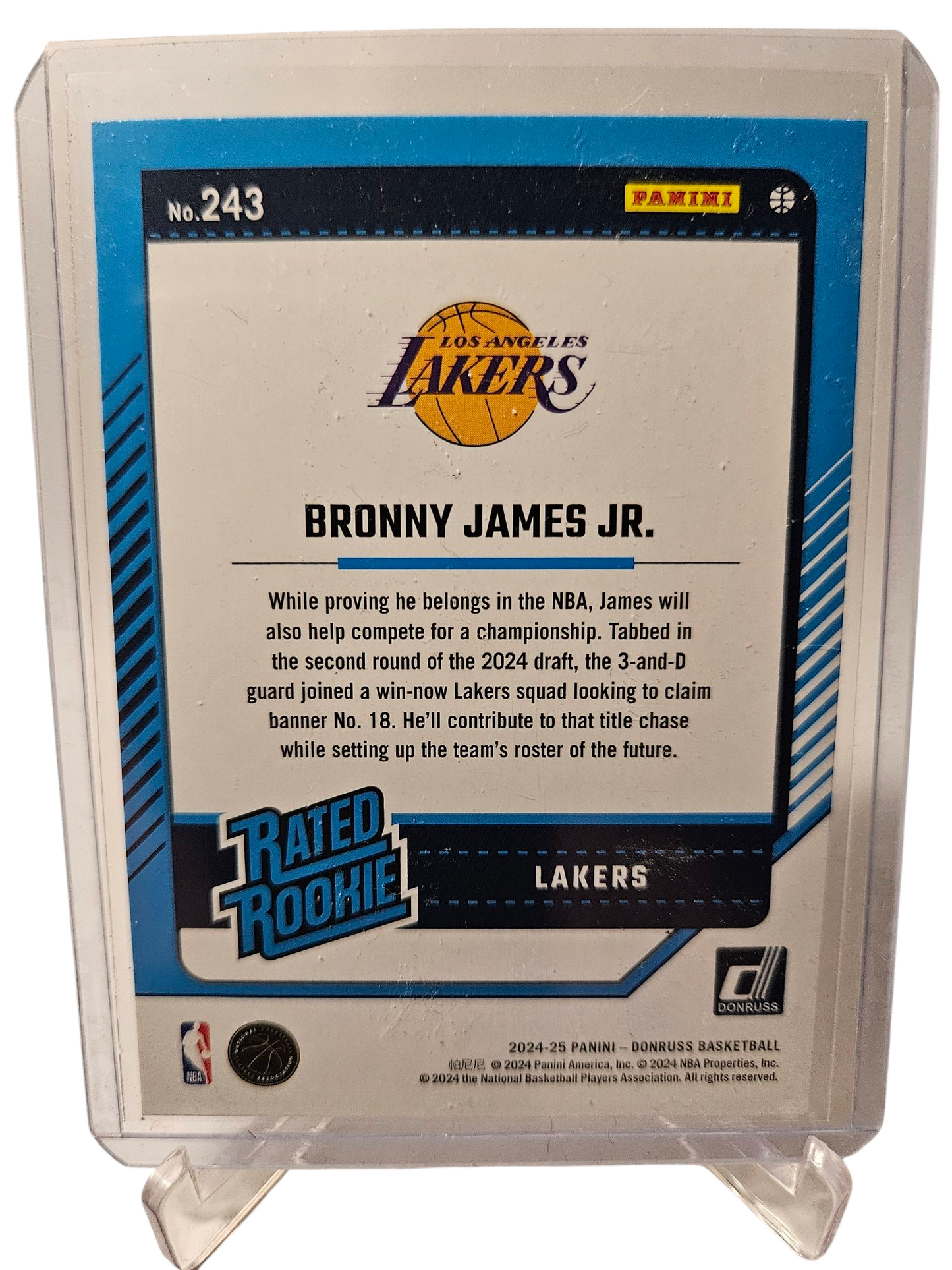 2024-25 Panini Donruss #243 Bronny James JR Rookie Card