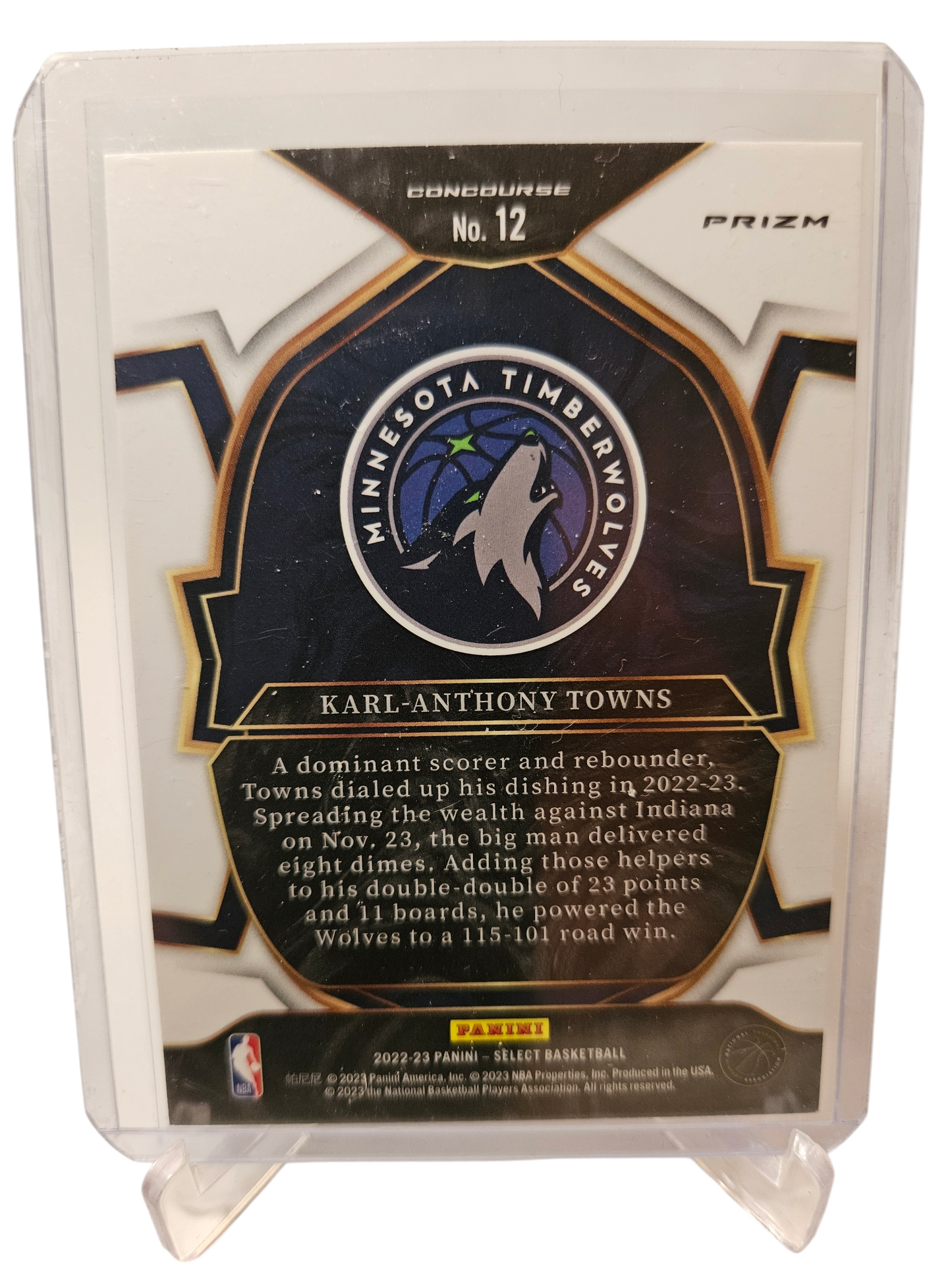 2022-23 Panini Select #12 Karl-Anthony Towns Tri Color Prizm