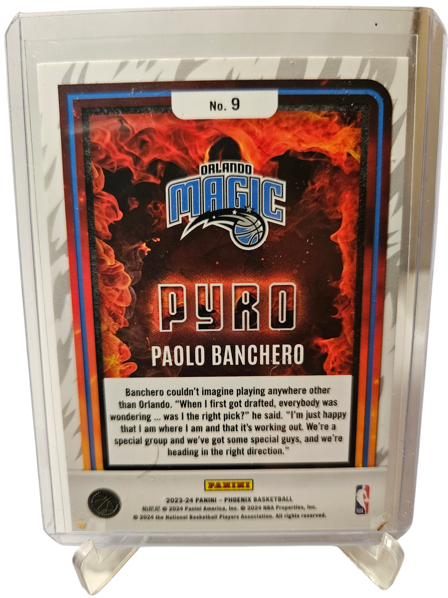 2023-24 Panini Phoenix #9 Paolo Banchero Pyro