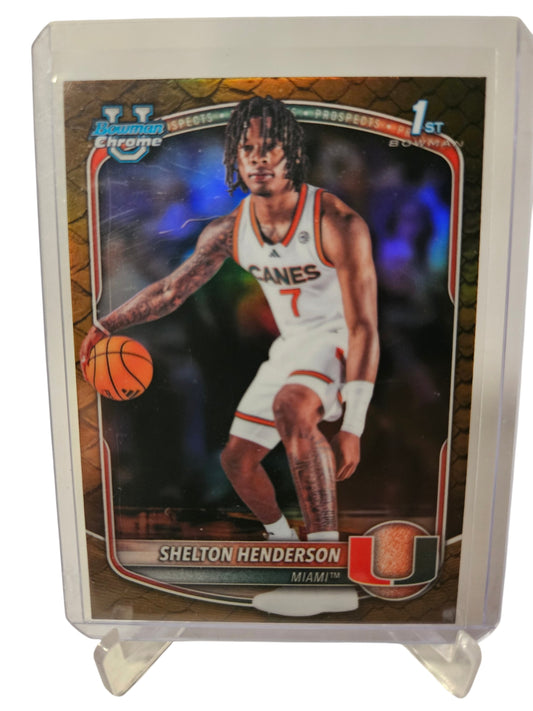 2025 Topps Bowman Chrome #BCP-10 Shelton Henderson Reptilian Refractor 1st Bowman