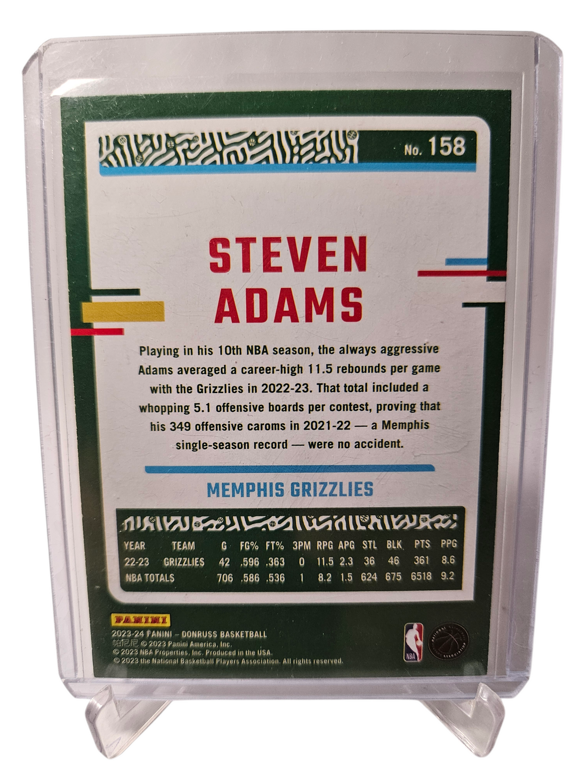 2023-24 Panini Donruss #158 Steven Adams Green Laser Holo
