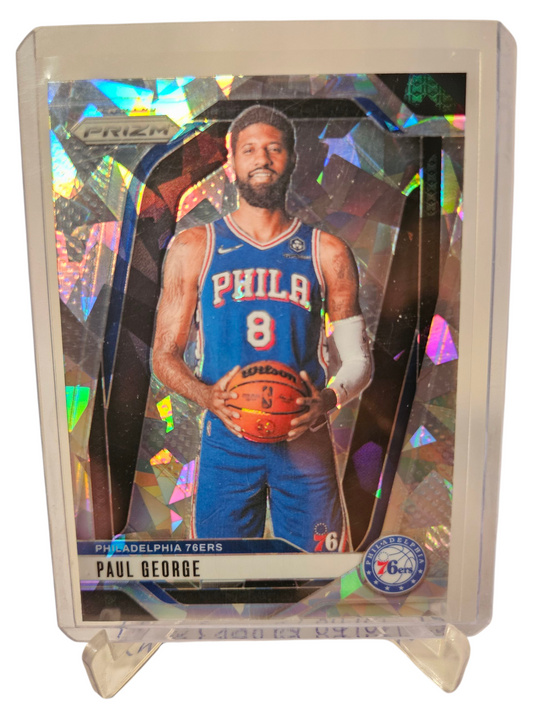 2024-25 Panini Prizm #50 Paul George Silver Cracked Ice Prizm