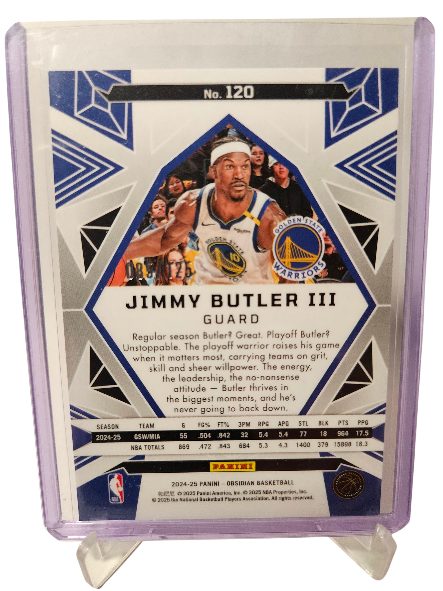 2024-25 Panini Obsidian #120 Jimmy Butler Orange Flood 085/125