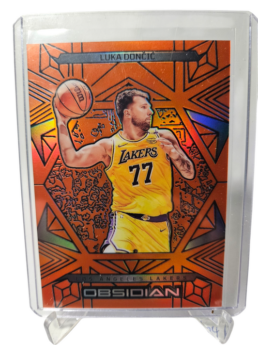2024-25 Panini Obsidian #85 Luka Doncic Orange Flood 118/125