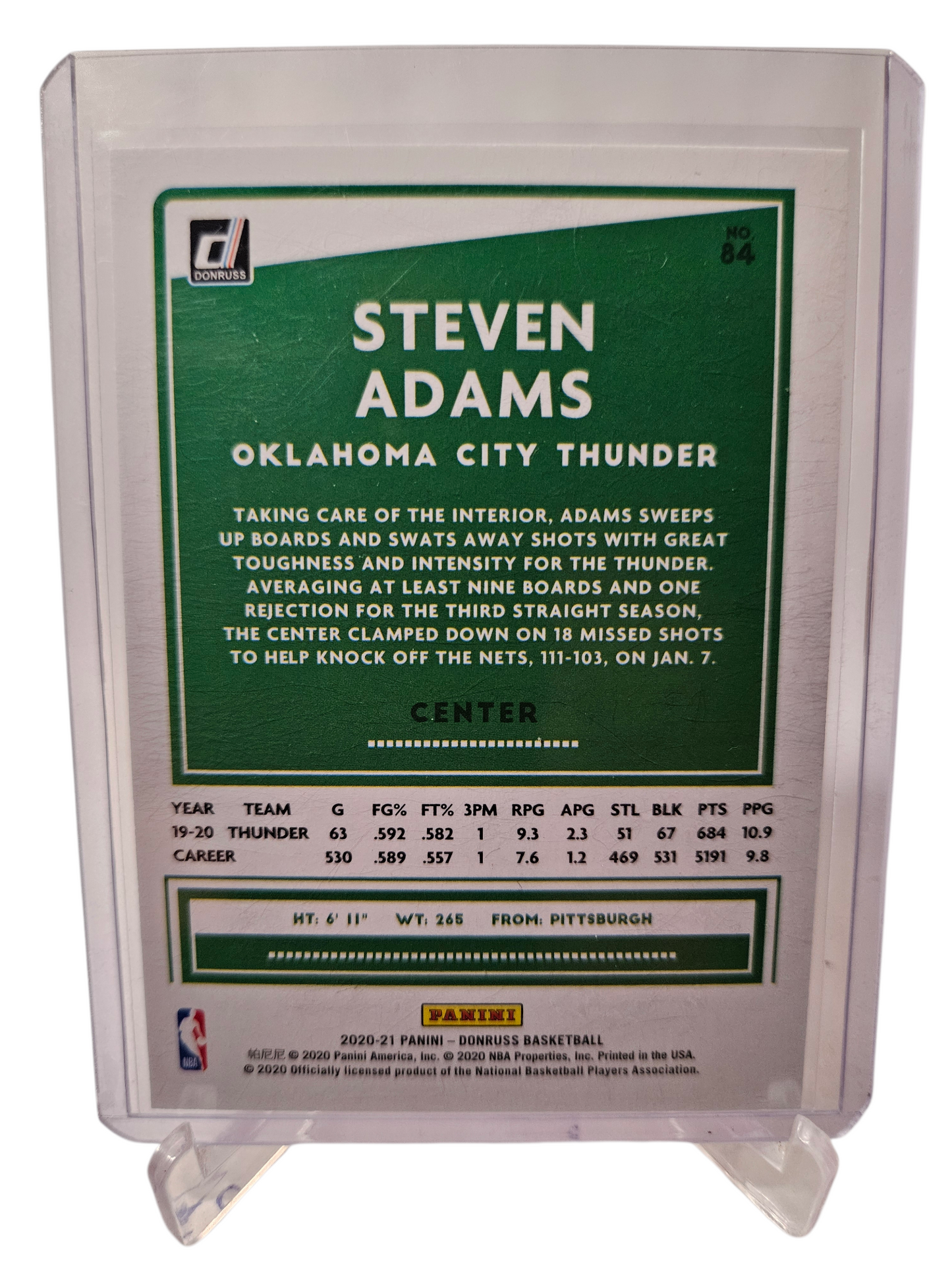 2020-21 Panini Donruss #84 Steven Adams Red Laser Holo 18/99