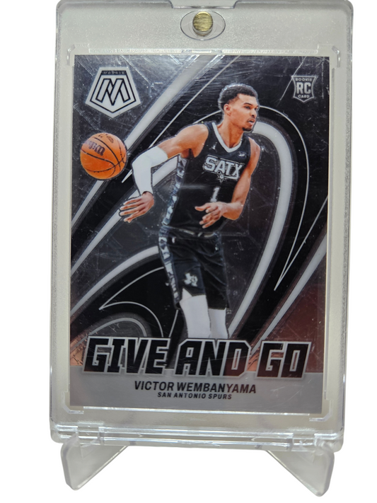 2023-24 Panini Mosaic #12 Victor Wembanyama Rookie Card Give And Go
